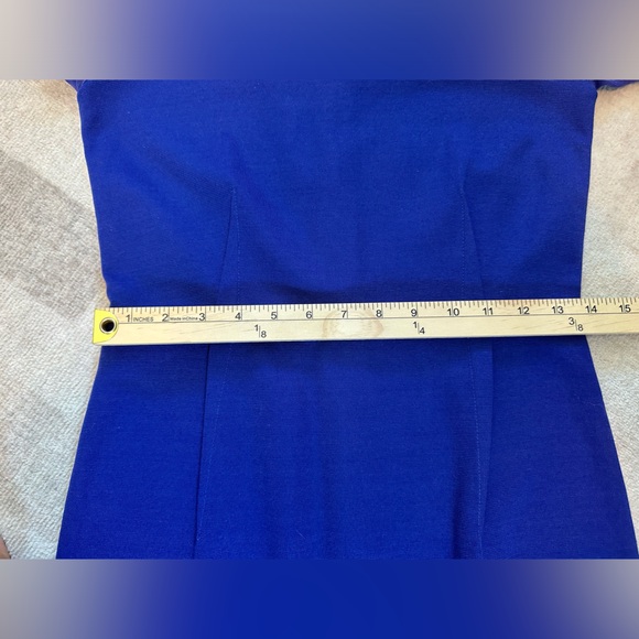 MaxMara Cobalt Blue Sheath Column Silk Blend Midi Dress (Size 40IT/6US) - Picture 9 of 10